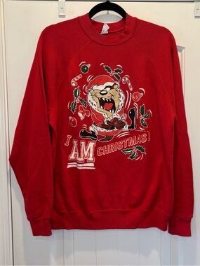 Vintage Artex Looney Tunes Tasmanian Taz Devil Sweatshirt USA Adult Large 1989